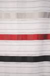 Gardine wei脽-rot-schwarz Streifen