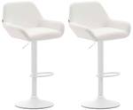 Tabouret de bar Braga Lot de 2 Blanc - Blanc