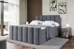 Boxspringbett BOXI1-Z KING Steingrau - Breite: 180 cm