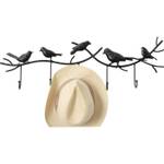 Portemanteau mural Birds Gossip Noir - Métal - 71 x 21 x 5 cm