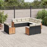 Gartensitzgruppe K4242(11-tlg) Schwarz - Massivholz - 69 x 62 x 55 cm