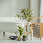 Étagère de salle de bain panier à linge Marron - Gris - Bambou - Bois manufacturé - Matière plastique - 40 x 95 x 30 cm