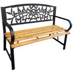 Gartenbank REO Schwarz - Metall - Massivholz - 118 x 87 x 52 cm