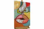 Acrylbild handgemalt Blow me a Kiss Massivholz - Textil - 60 x 90 x 3 cm