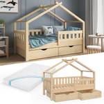 Kinderbett Design Matratze Schubladen Holz