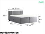 Boxspringbett Alba Grau - Breite: 180 cm - H3