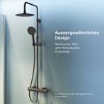 Duschsystem mit Duschthermostat Schwarz - Metall - 29 x 153 x 56 cm