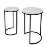 Lot de 2 tables d'appoint K46 Noir - Blanc