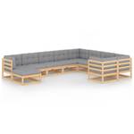 Garten-Lounge-Set (10-teilig) 3009726-2 Braun - Massivholz - Holzart/Dekor - 70 x 30 x 70 cm