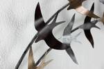 Sculpture murale métal Swallows Arrival Doré - Argenté - Métal - 128 x 60 x 9 cm