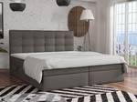 Boxspringbett Doppelbett Elegante Grau - Breite: 140 cm