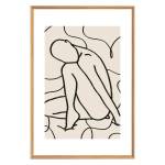 Tableau mural encadré silhouette 65x97 c Beige - Bois manufacturé - 65 x 97 x 3 cm