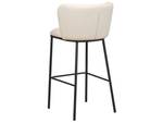 Tabouret de bar MINA Noir - Blanc crème - Blanc - Textile