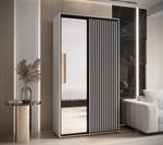 Armoire à portes coulissantes sapporo 2 Noir - Blanc - 140 x 60 cm - 2 porte