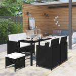 Mobilier de jardin (lot de 6) 3006578 Noir - Métal - Matière plastique - Polyrotin - 60 x 74 x 123 cm