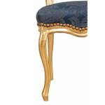 Chaise Française Louis XVI Bleu - Jaune - Bois massif - Bois/Imitation - 42 x 90 x 45 cm