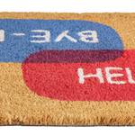 Kokos Fußmatte HELLO/BYE-BYE Blau - Braun - Rot - Naturfaser - Kunststoff - 60 x 2 x 40 cm
