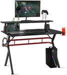 Gaming Tisch mit Monitorständer Schwarz - Holzwerkstoff - 60 x 97 x 120 cm