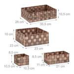 Lot de 6 paniers de rangement tressés Marron