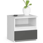 Table de Chevet CL1 Graphite - Gris - Blanc - Largeur : 60 cm