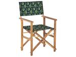 Chaise de jardin CINE Vert foncé - Vert - Chêne clair - Blanc - Profondeur : 50 cm