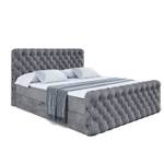 Boxspringbett BOXI8-Z Steingrau - Breite: 140 cm - H3