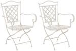 Chaises de jardin Adara Lot de 2 Blanc crème