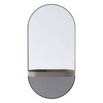 Miroir mural avec étagère oval Marron