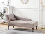 Chaiselongue PESSAC Beige - Schwarz - Taupe - Armlehne davorstehend rechts - Ecke davorstehend links