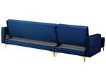 Ecksofa ABERDEEN Blau - Gold - Marineblau - Armlehne davorstehend links - Ecke davorstehend rechts - Schlaffunktion davorstehend rechts