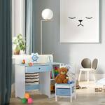 Bureau enfants et chaise style maritime Bleu - Blanc - Bois manufacturé - 80 x 80 x 40 cm