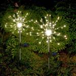 2 Solarbeacons 2x FIREWORKS SPIKE Silber - Kunststoff - 52 x 97 x 52 cm