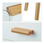 Nachttisch mit Schublade Braun - Weiß - Bambus - Holzwerkstoff - 40 x 41 x 40 cm