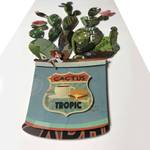 Kaktus der in Vase 3D-Collage-Bild