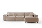 Sofa RANI Ecksofa Cord Taupe - Ecke davorstehend rechts