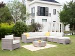 Salon de jardin BUSAN Lot de 2 Blanc - Fibres naturelles - 76 x 67 x 76 cm