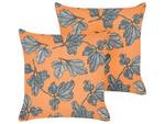 Kissen 2er Set SPIREA Schwarz - Orange - Textil - 45 x 10 x 45 cm