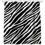 Duschvorhang Zebra 180 x 200 cm Schwarz - Textil - 180 x 200 x 200 cm