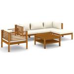 Salon de jardin Blanc - Bois massif - Bois/Imitation - 65 x 35 x 65 cm