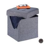 Sitzhocker mit Stauraum Grau - Holzwerkstoff - Kunststoff - Textil - 38 x 41 x 38 cm