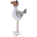 Gartenfigur Vogel, Dekofigur, 69 cm Weiß - Metall - 28 x 70 x 24 cm