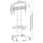 TV-Ständer LUMT1030T Schwarz - Metall - 70 x 171 x 70 cm