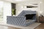 Boxspringbett VILA-1-Z KING Hellgrau - Breite: 140 cm