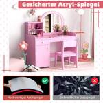 Kinder Schminktisch TK32382 Pink - Holzwerkstoff - 41 x 94 x 80 cm