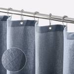 Waffelstrick-Duschvorhang aus Baumwolle Blau