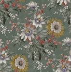 Vliestapete Elegant Blume Grün - Papier - Kunststoff - Textil - 52 x 52 x 1000 cm