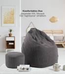 Pouf Hocker Sitzhocker Cord Ø 50cm Anthrazit - 50 x 30 x 50 cm