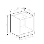 Meuble pour four R-Line 37105 Blanc brillant - Imitation chêne truffier de sonoma