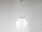 LED Pendelleuchte Kugelglas Weiß Ø35cm Weiß - Glas - Metall - 35 x 100 x 35 cm