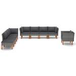 Garten-Sofa-Set (9-teilig) 3011728-3 Grau